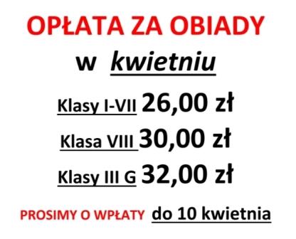 opłata kwiecień