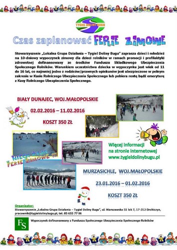 plakat wypoczynek zimowy 2015 16